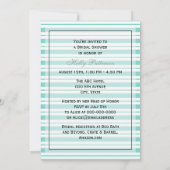 船航海のLt Blu Whtストライプブライダルシャワー#2 V 招待状 (裏面)