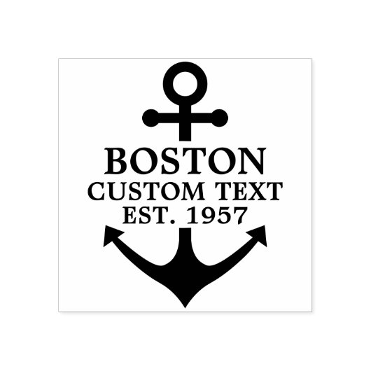 船舶いかりマリーナ、魚釣りまたは運送会社 ラバースタンプ (インプリント)