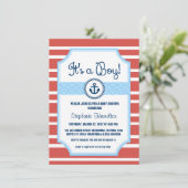 船舶いかり航海の男の赤ちゃんシャワー 招待状 (スタンド正面)