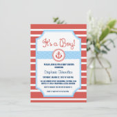 船舶いかり航海の男の赤ちゃんシャワー 招待状 (スタンド正面)