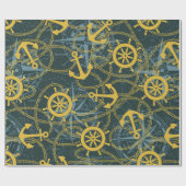 船舶いかり船用舵及び風バラ  ラッピングペーパー (フラット)