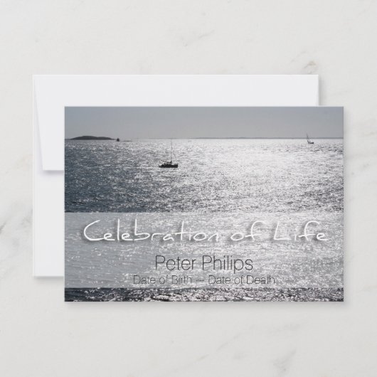 船舶お祝い·オブ·ライフ葬儀発表 招待状 (正面)