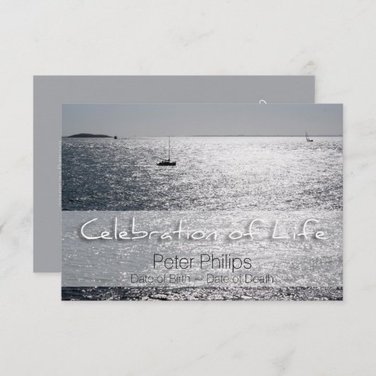 船舶お祝い·オブ·ライフ葬儀発表 招待状 (正面/裏面)