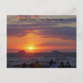 船舶が秋夕日を通過する日の入り5月 ポストカード