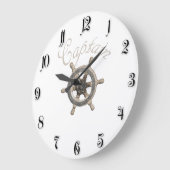 船舶のハンドル ラージ壁時計 (傾斜)