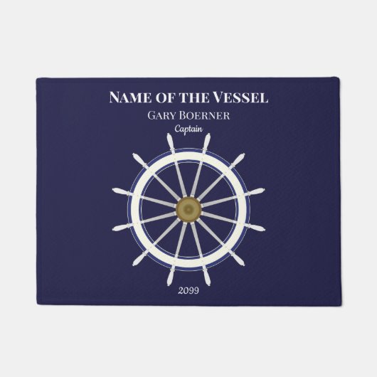 船舶のホイールキャプテン&イヤー小型船舶ドアマット ドアマット (正面)