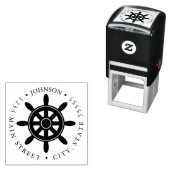 船舶のホイールシルエット戻りラベル セルフインキングスタンプ (インサイチュ)