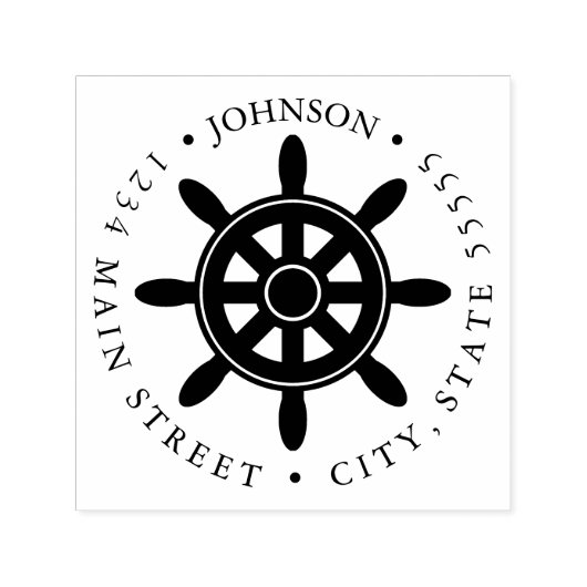 船舶のホイールシルエット戻りラベル セルフインキングスタンプ (デザイン)