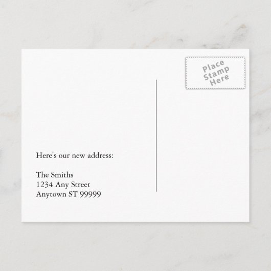 船舶の住所変おもしろい更の場所 案内ポストカード (裏面)