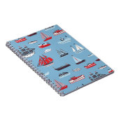 船舶の旅行ヴィンテージパターン ノートブック (右側)