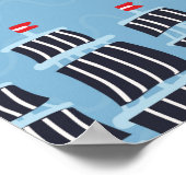 船舶の旅行ヴィンテージパターン ポスター (角)