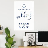 船舶の海軍アンカー結婚式ウェルカムサイン - 大 ポスター (ホームオフィス)
