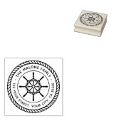 船舶の車輪ロープ縁ど航海の差出人住所 ラバースタンプ (押印)