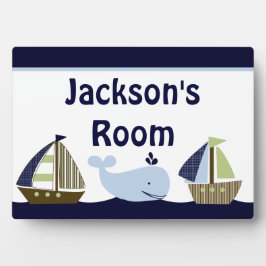 船舶アホイ航海のー/帆船/クジラのプラーク フォトプラーク