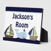 船舶アホイ航海のー/帆船/クジラのプラーク フォトプラーク (側面)