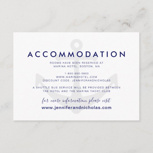 船舶アンカーウェディングアコモデーション エンクロージャーカード (正面)