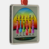 船舶カラフル付きアフリカ人女性 メタルオーナメント (右)
