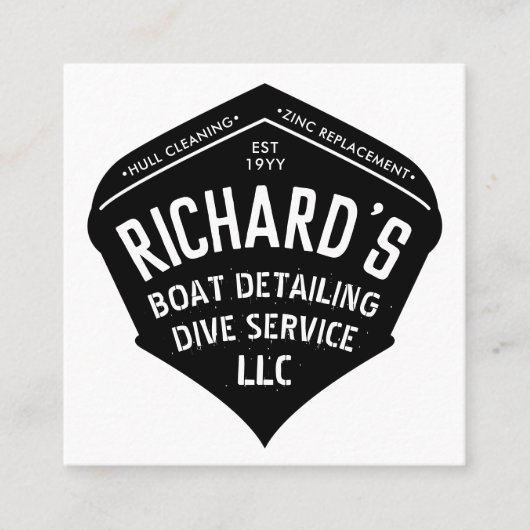 船舶サービス業における清浄 スクエア名刺 (正面)