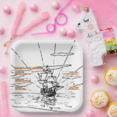 船舶スケッチ | Mayflowerの祖先の名前 ペーパープレート (パーティー)