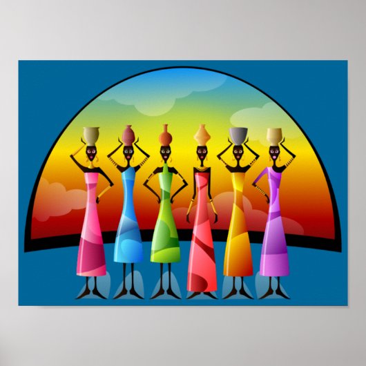 船舶ポスター付きアフリカ人女性 ポスター (正面)