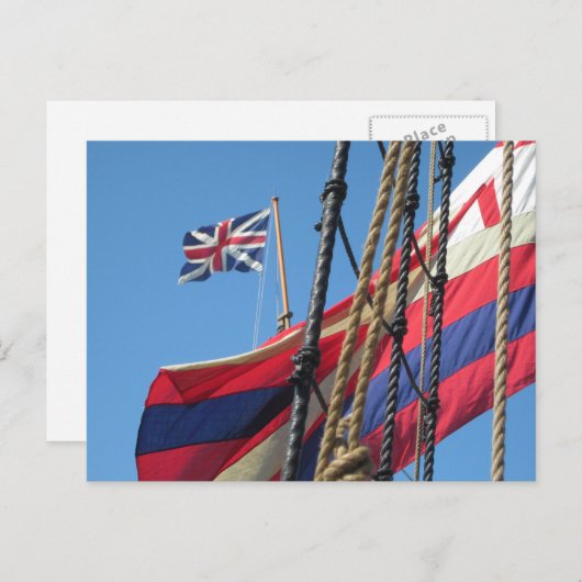 船舶マストアットヒストリック・ジャメストウン ポストカード (正面/裏面)