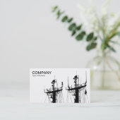 船舶マスト – 白 名刺 (スタンド正面)