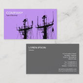 船舶マスト – 薄紫 名刺 (正面/裏面)