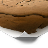 船舶ルートとアンティークの世界地図のクローズアップ ポスター (角)