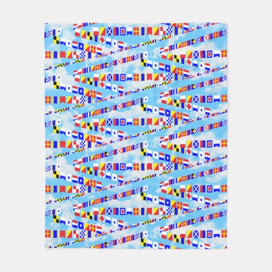 船舶信号旗パターン5セーラーことわざ フリースブランケット (正面)