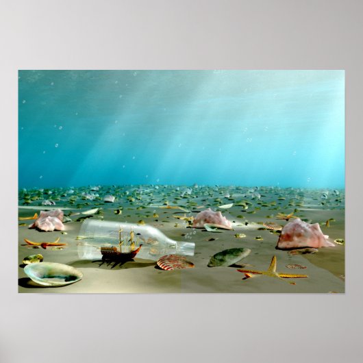 船舶内ボトル難破プリント ポスター (正面)