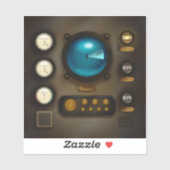 船舶制御パネルソナーシステムスクウェアSteampunk シール (シート)