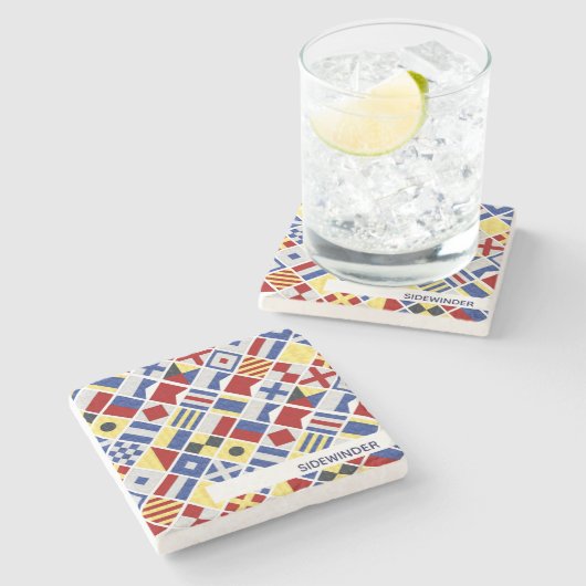 船舶名海上信号旗航海の旗 ストーンコースター (横)