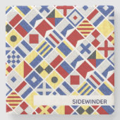 船舶名海上信号旗航海の旗 ストーンコースター (正面)