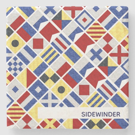 船舶名海上信号旗航海の旗 ストーンコースター (正面)