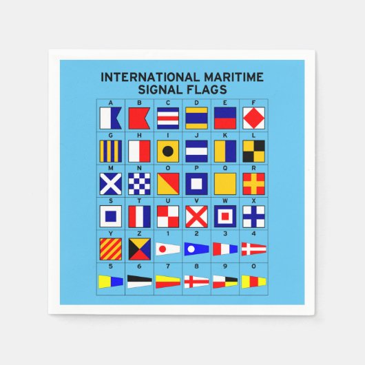 船舶国際的信号旗 スタンダードカクテルナプキン (正面)