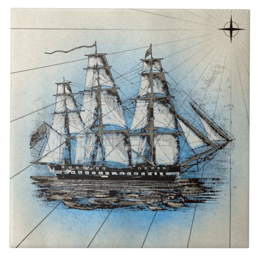 船舶帆走アクセントタイル タイル (正面)