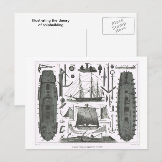 船舶建築 ポストカード (正面/裏面)