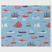 船舶旅行ヴィンテージ型 ラッピングペーパー (フラット)