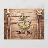 船舶波止場ビーチ航海のいかり結婚の感謝していユーザ ポストカード (正面)