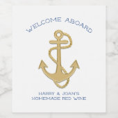 船舶用いかりカスタムワインボトルラベル ワインラベル (シングルラベル)