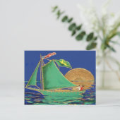 船舶用アイルランド国旗アメリカ国旗のサンボート ポストカード (スタンド正面)