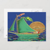 船舶用アイルランド国旗アメリカ国旗のサンボート ポストカード (正面/裏面)