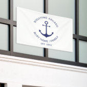 船舶用アンカー お客様の船名を歓迎します カスタム船名 横断幕 (ビルの外側)
