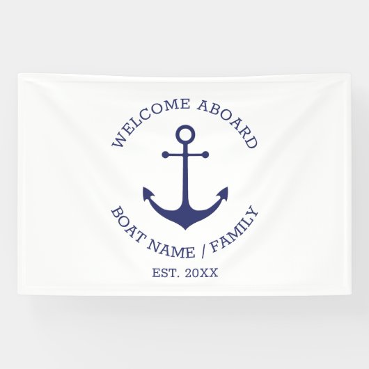 船舶用アンカー お客様の船名を歓迎します カスタム船名 横断幕 (横)