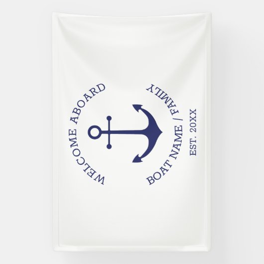 船舶用アンカー お客様の船名を歓迎します カスタム船名 横断幕 (縦)