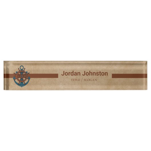 船舶用舵及びいかり デスクネームプレート (正面)