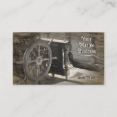 船舶用車輪セピアヴィンテージ航海のアンティーク 名刺 (正面)