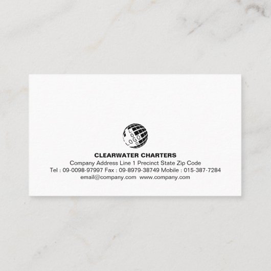 船舶用車輪ボートチャーター魚釣り 名刺 (裏面)