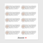 船舶用車輪帆走舟形差出人住所 シール (シート)