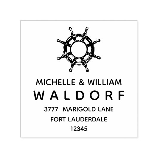 船舶用車輪航海の沿岸差出人住所 セルフインキングスタンプ (デザイン)